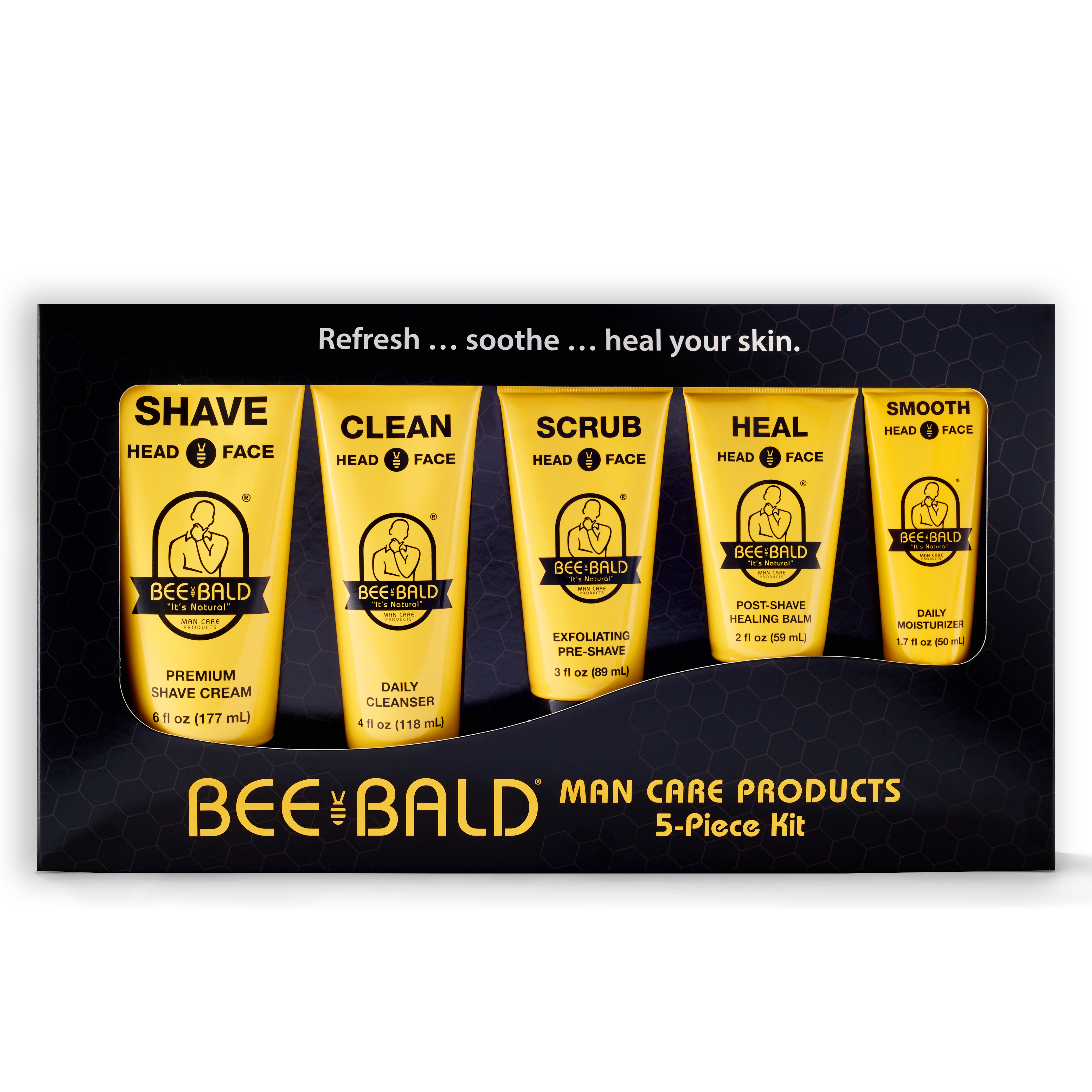 Bee Bald 5-Piece Skin Care Kit